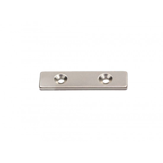 Ímã de neodímio bloco 40 x 10 x 2 mm c/ furos M3 - N42